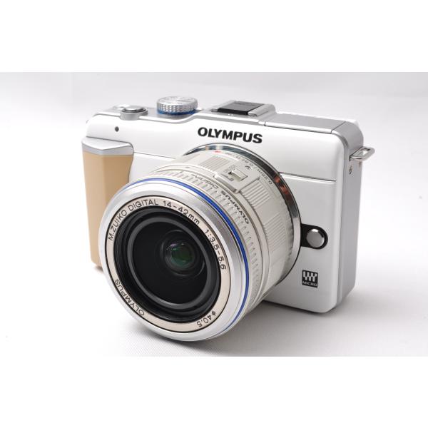 オリンパス ミラーレス OLYMPUS ペン E-PL1 レンズキット ホワイト 中古 スマホに送れ...