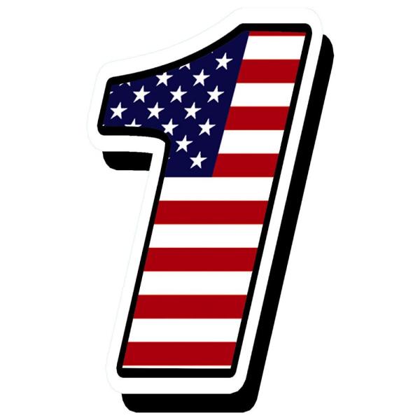 Racing Rally Number 1 Sticker Decal USA Flag N 301