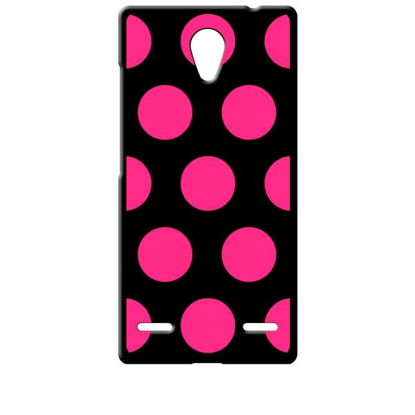 Blade E02/Libero2 ブラック ハードケース 大 ドット柄 水玉 ピンク