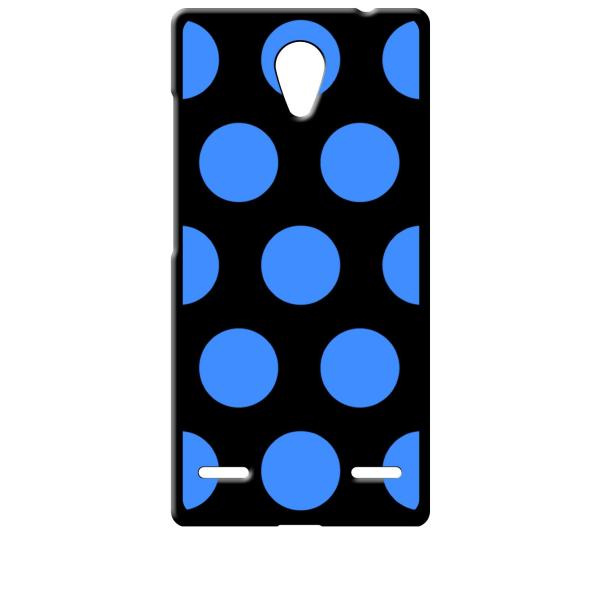 Blade E02/Libero2 ブラック ハードケース 大 ドット柄 水玉 ブルー