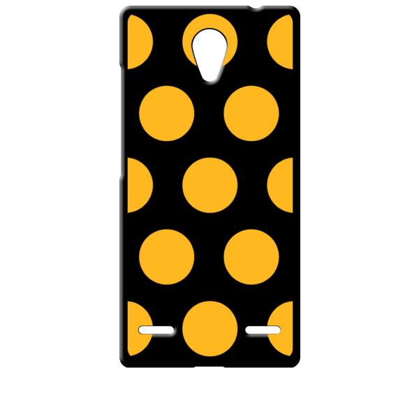 Blade E02/Libero2 ブラック ハードケース 大 ドット柄 水玉 イエロー