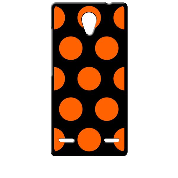 Blade E02/Libero2 ブラック ハードケース 大 ドット柄 水玉 オレンジ