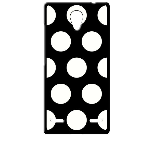 Blade E02/Libero2 ブラック ハードケース 大 ドット柄 水玉 ホワイト
