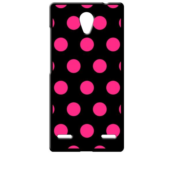 Blade E02/Libero2 ブラック ハードケース 小 ドット柄 水玉 ピンク