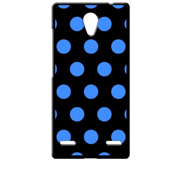 Blade E02/Libero2 ブラック ハードケース 小 ドット柄 水玉 ブルー