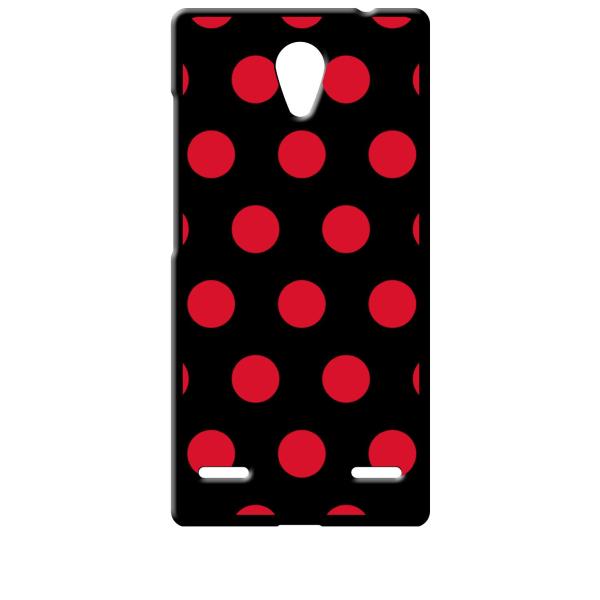 Blade E02/Libero2 ブラック ハードケース 小 ドット柄 水玉 レッド