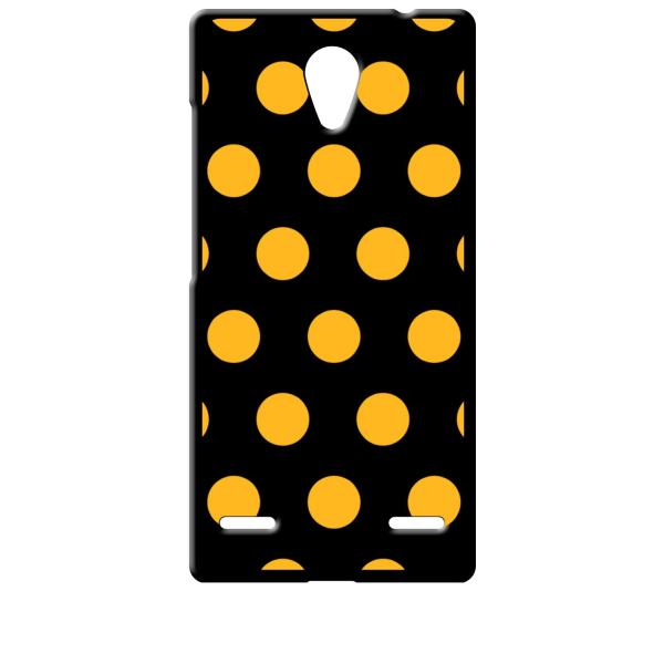 Blade E02/Libero2 ブラック ハードケース 小 ドット柄 水玉 イエロー