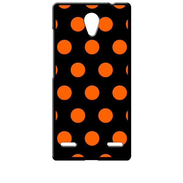 Blade E02/Libero2 ブラック ハードケース 小 ドット柄 水玉 オレンジ