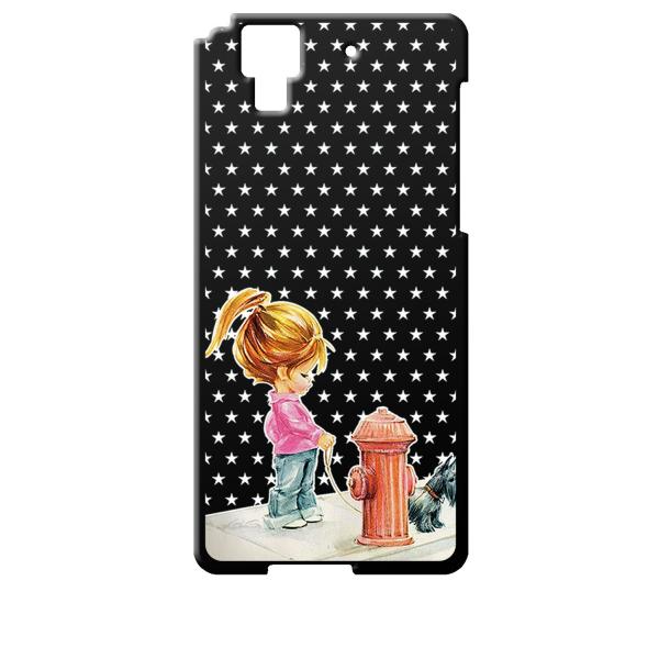 F01J ブラック ハードケース 犬と女の子 レトロ 星 スター ドット