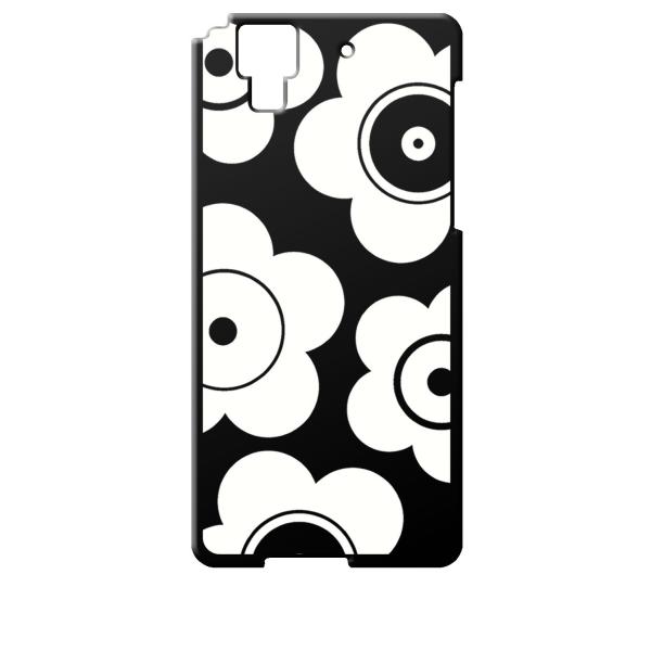 F01J ブラック ハードケース t026 花柄 マリメッコ風 レトロ フラワー