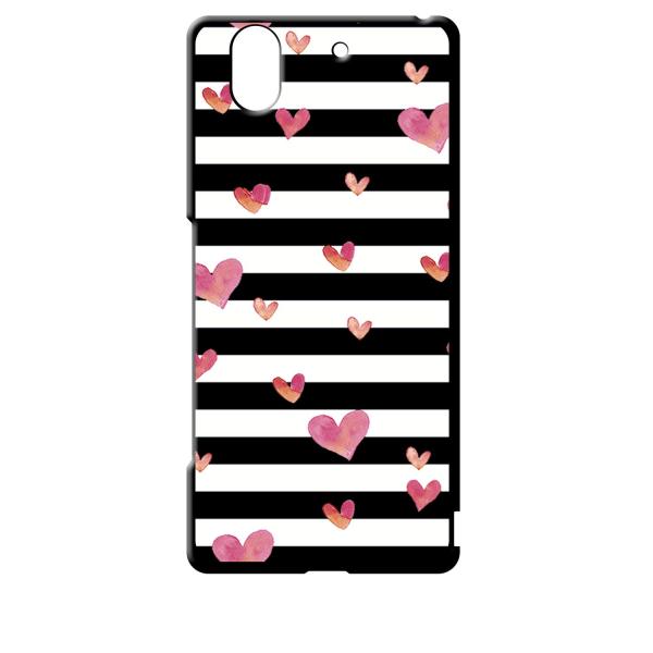 F01K ブラック ハードケース ハート＆ボーダー