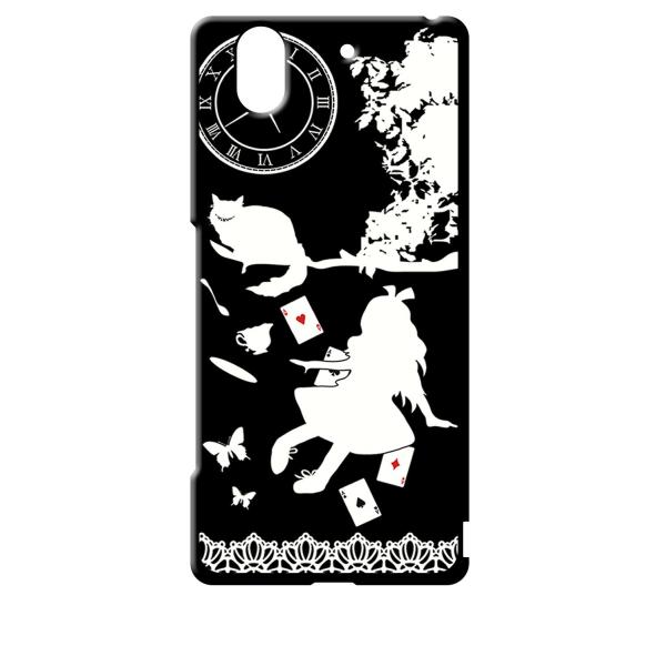 F01K ブラック ハードケース Alice in wonderland アリス 猫 トランプ