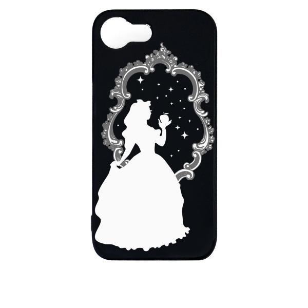 iPhone16e アイフォン16e ブラック ハードケース 白雪姫 リンゴ キラキラ プリンセス