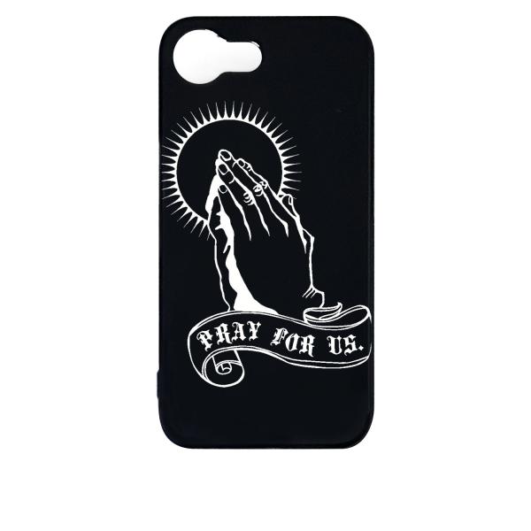 iPhone16e アイフォン16e ブラック ハードケース プレイングハンド 合掌