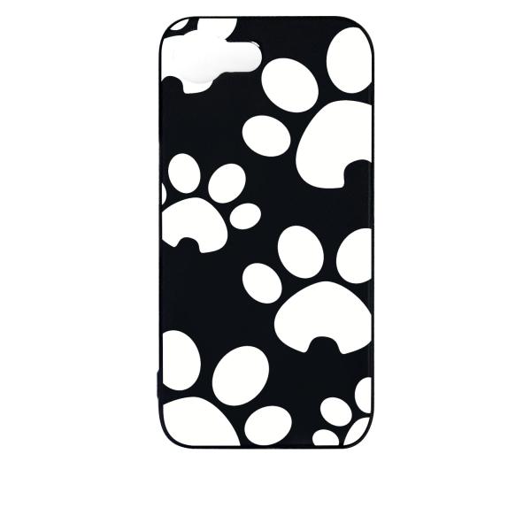 iPhone16e アイフォン16e ブラック ハードケース 肉球（大） 犬 猫