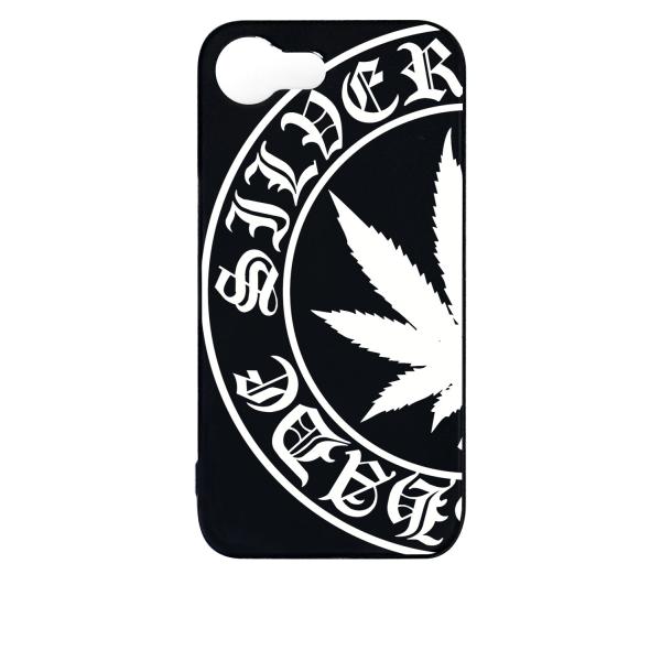 iPhone16e アイフォン16e ブラック ハードケース マリファナ ロゴ