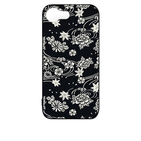 iPhone16e アイフォン16e ブラック ハードケース ip1034 和風 和柄 花柄 もみじ...