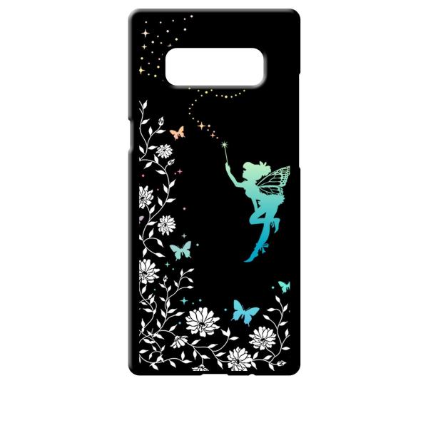 SC01K/SCV37 ブラック ハードケース フェアリー キラキラ 妖精 花柄 蝶