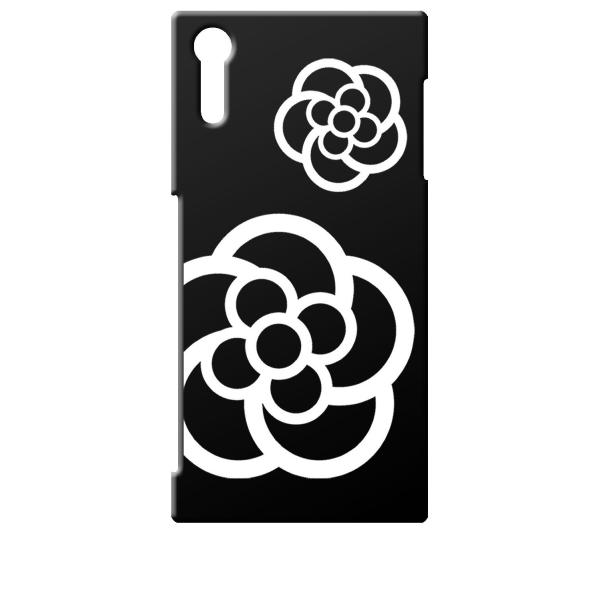 SO01J/SOV34/601SO ブラック ハードケース カメリア 花柄
