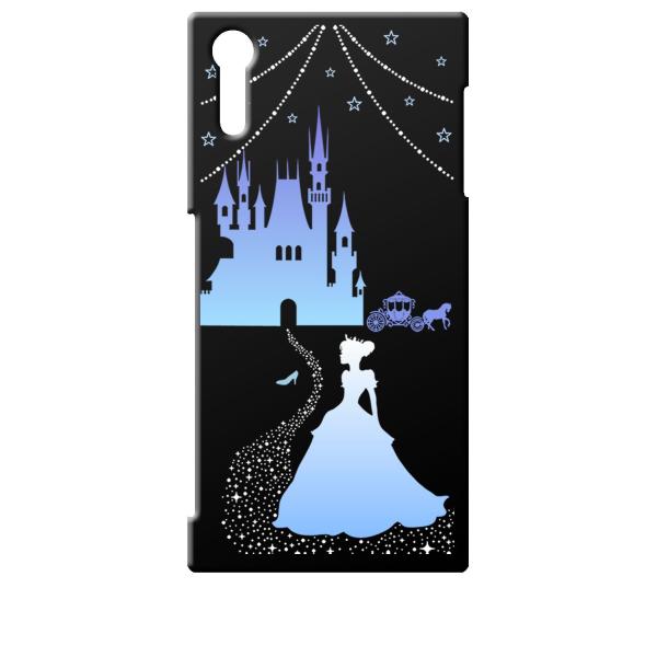 SO01J/SOV34/601SO ブラック ハードケース シンデレラ(ブルー) キラキラ プリンセ...