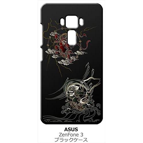 zenfone3 ブラック ハードケース ip1031 和風 和柄 風神 雷神 トライバル