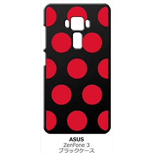 zenfone3 ブラック ハードケース 大 ドット柄 水玉 レッド
