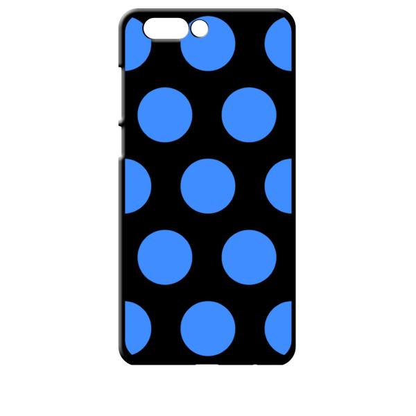 zenfone4 ブラック ハードケース 大 ドット柄 水玉 ブルー