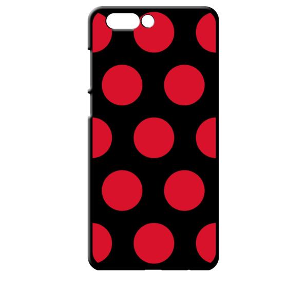 zenfone4 ブラック ハードケース 大 ドット柄 水玉 レッド