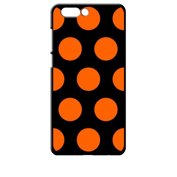 zenfone4 ブラック ハードケース 大 ドット柄 水玉 オレンジ