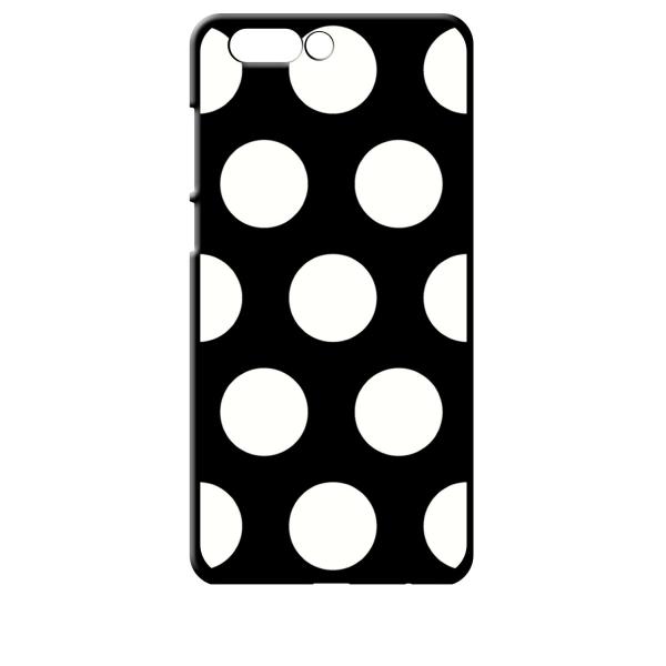 zenfone4 ブラック ハードケース 大 ドット柄 水玉 ホワイト