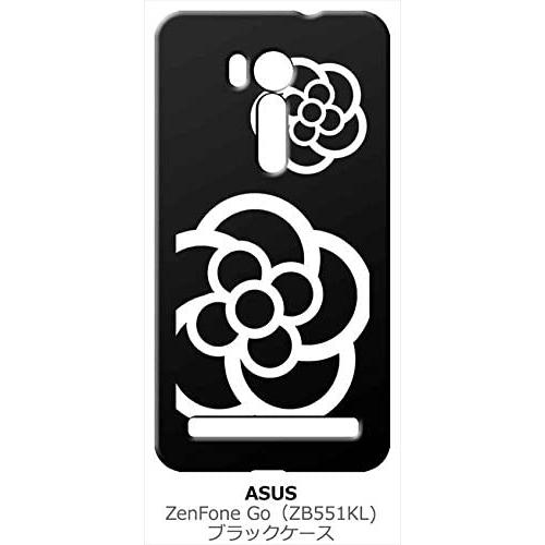 zenfone Go ブラック ハードケース カメリア 花柄