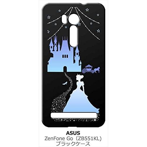 zenfone Go ブラック ハードケース シンデレラ(ブルー) キラキラ プリンセス
