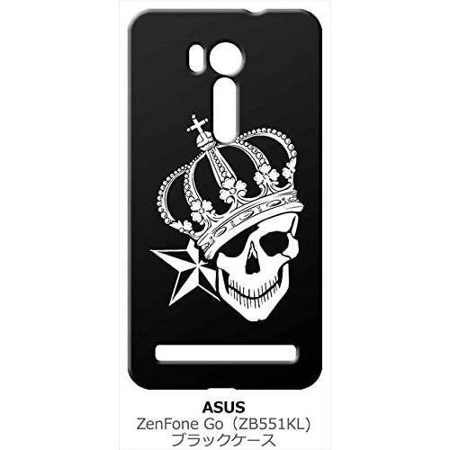zenfone Go ブラック ハードケース スカル クラウン 王冠 ドクロ 骸骨 星 スター