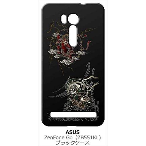 zenfone Go ブラック ハードケース ip1031 和風 和柄 風神 雷神 トライバル