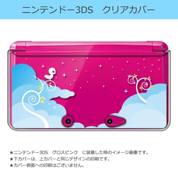 ニンテンドー 3DS クリア ハード カバー 小鳥 キラキラ（ブルー）