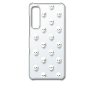 Android One S8 クリア ハードケース スカル ドクロ 骸骨 ドット ホワイト スマホ ...