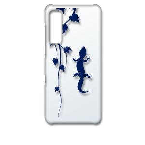 Android One S8 クリア ハードケース アニマル 爬虫類 トカゲ ヤモリ シルエット 葉...