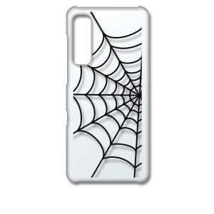 Android One S8 クリア ハードケース スパイダー 蜘蛛の巣 クモ ブラック スマホ ケ...