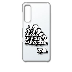 Android One S8 クリア ハードケース 山盛りパンダ スマホ ケース スマートフォン カ...