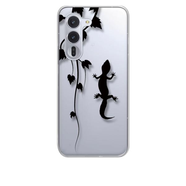 arrows Alpha F-51F クリア ハードケース アニマル 爬虫類 トカゲ ヤモリ シルエ...