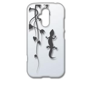 らくらくスマートフォン F-52B クリア ハードケース アニマル 爬虫類 トカゲ ヤモリ シルエッ...