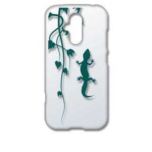 らくらくスマートフォン F-52B クリア ハードケース アニマル 爬虫類 トカゲ ヤモリ シルエッ...