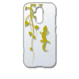 らくらくスマートフォン F-52B クリア ハードケース アニマル 爬虫類 トカゲ ヤモリ シルエッ...