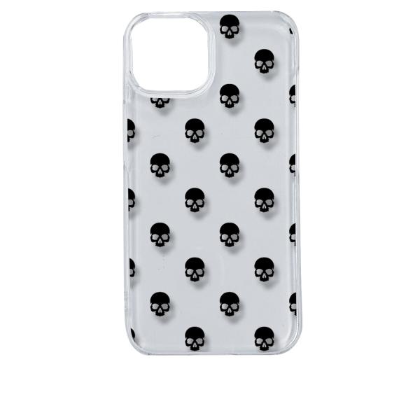iPhone14 アイフォン14 クリア ハードケース スカル ドクロ 骸骨 ドット ブラック スマ...