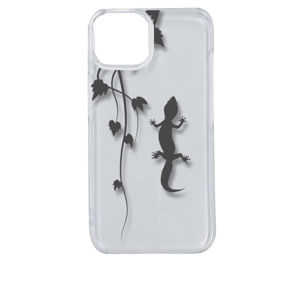 iPhone14 アイフォン14 クリア ハードケース アニマル 爬虫類 トカゲ ヤモリ シルエット...