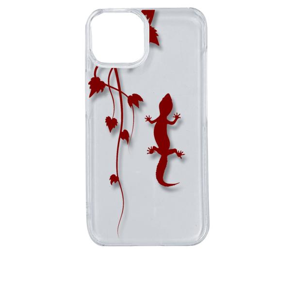 iPhone14 アイフォン14 クリア ハードケース アニマル 爬虫類 トカゲ ヤモリ シルエット...