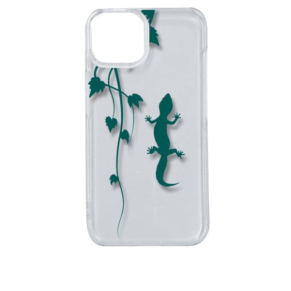 iPhone14 アイフォン14 クリア ハードケース アニマル 爬虫類 トカゲ ヤモリ シルエット...