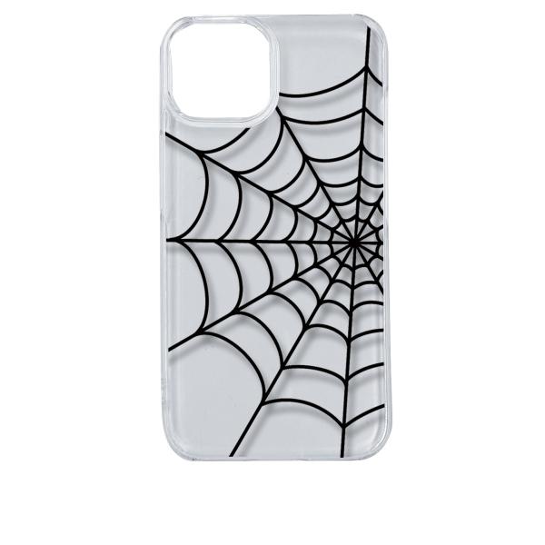 iPhone14 アイフォン14 クリア ハードケース スパイダー 蜘蛛の巣 クモ ブラック スマホ...