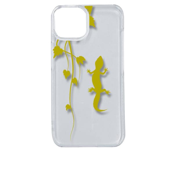 iPhone14 アイフォン14 クリア ハードケース アニマル 爬虫類 トカゲ ヤモリ シルエット...