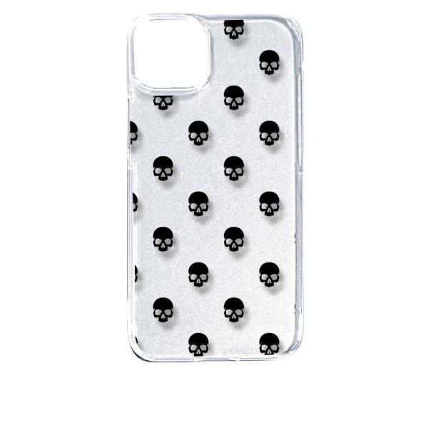 iPhone14 Plus アイフォン14プラス クリア ハードケース スカル ドクロ 骸骨 ドット...